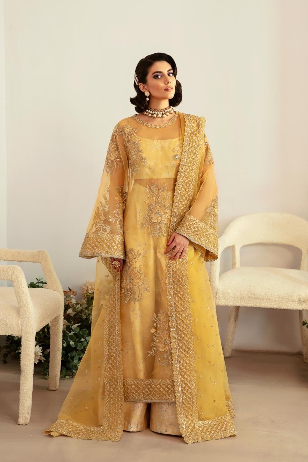 Akbar Aslam | Velora Formal Pret | Fawn - Saira Saqlain
