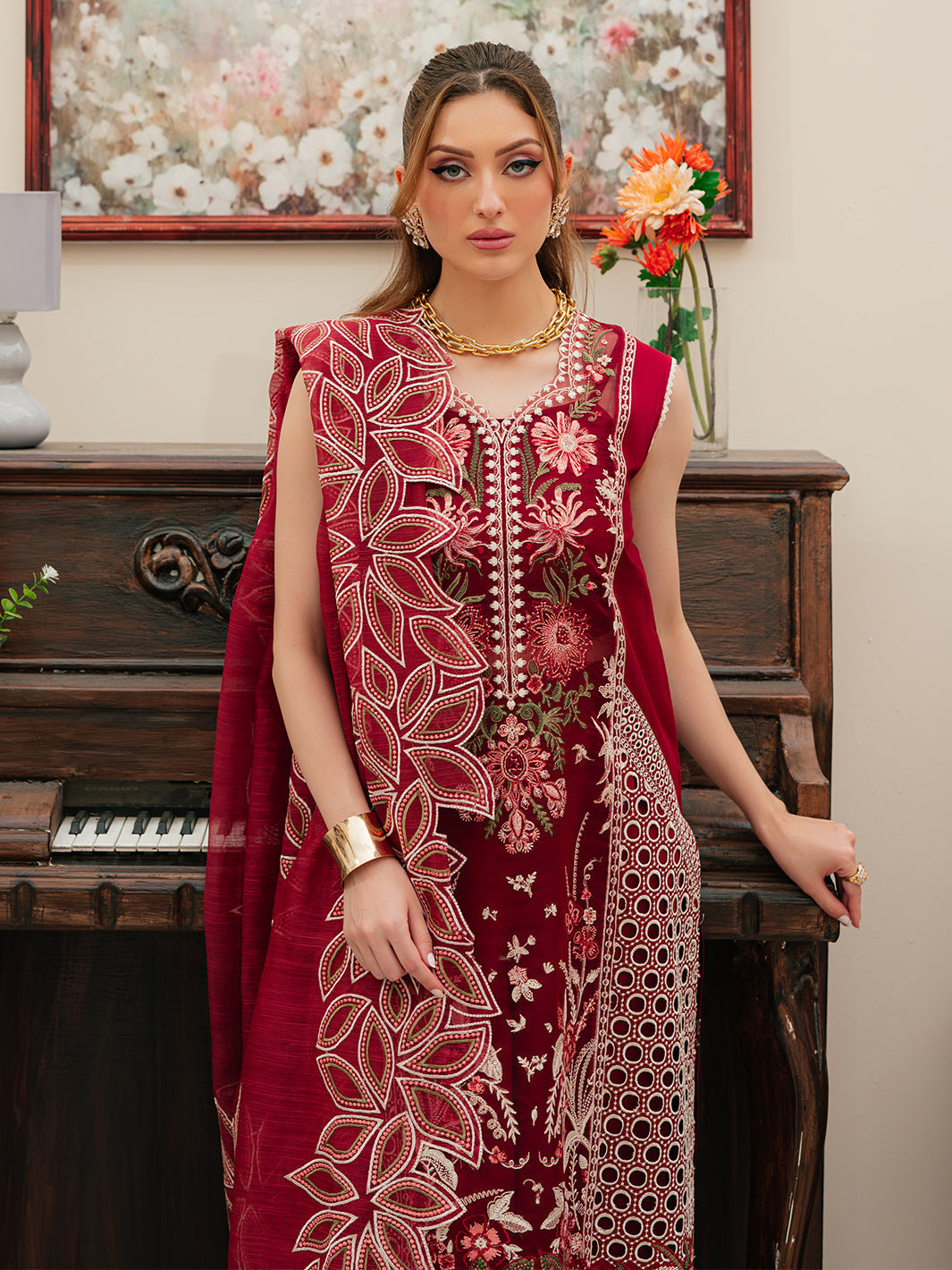 Mahnur | Allenura Luxury Lawn 24 | CELESTIAL - Saira Saqlain