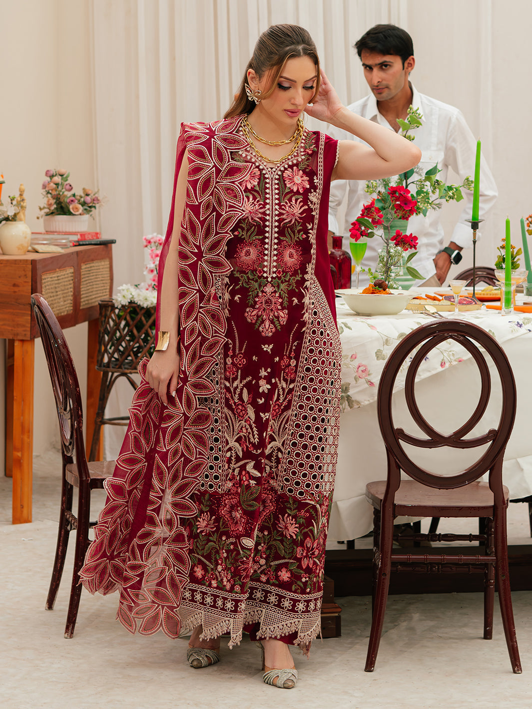 Mahnur | Allenura Luxury Lawn 24 | CELESTIAL - Saira Saqlain