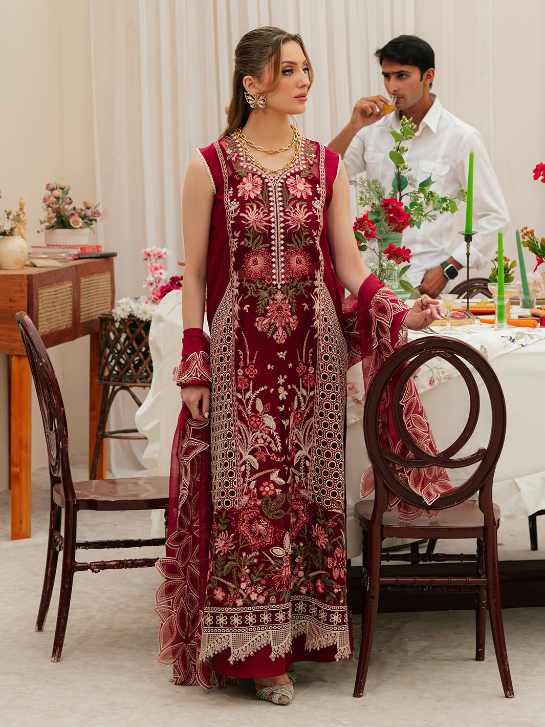 Mahnur | Allenura Luxury Lawn 24 | CELESTIAL - Saira Saqlain