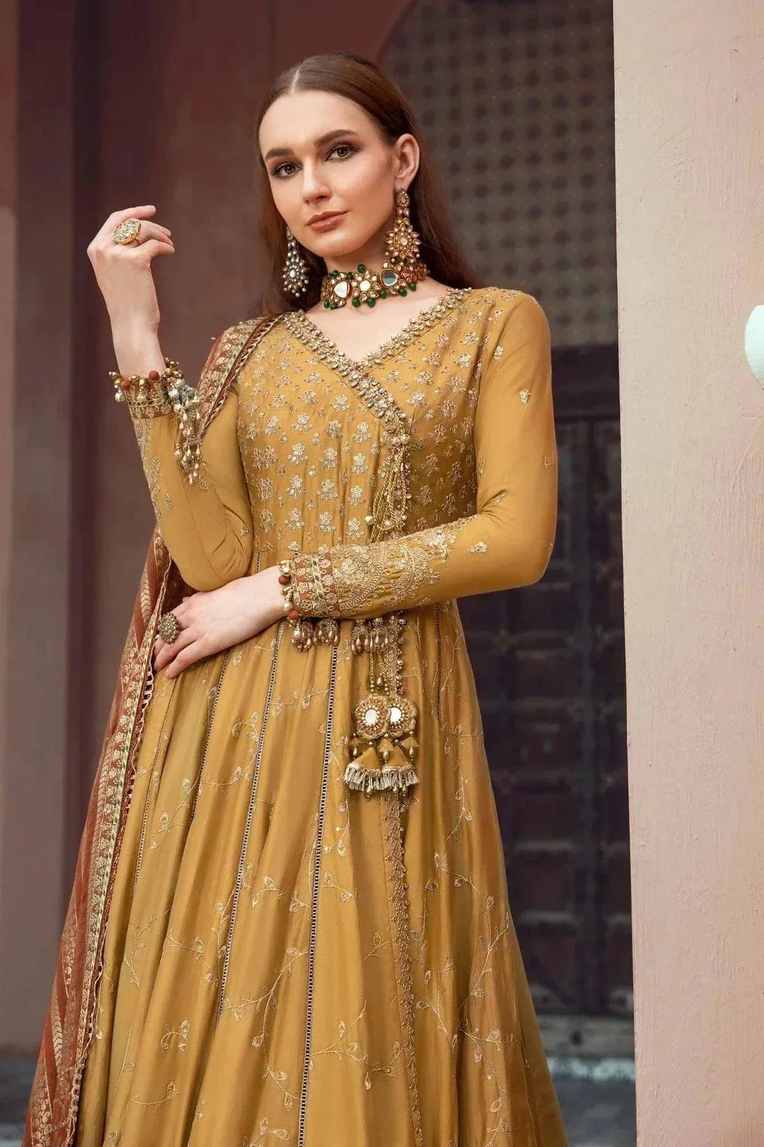 Maria B | Sateen Formals 23 | Mustard CST-702 - Saira Saqlain