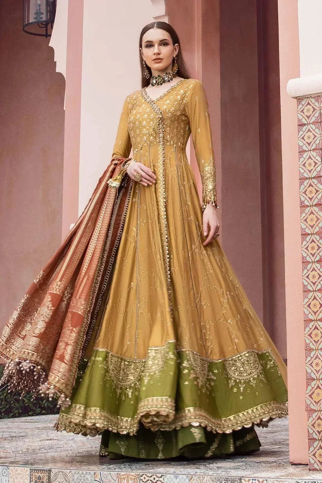 Maria B | Sateen Formals 23 | Mustard CST-702 - Saira Saqlain