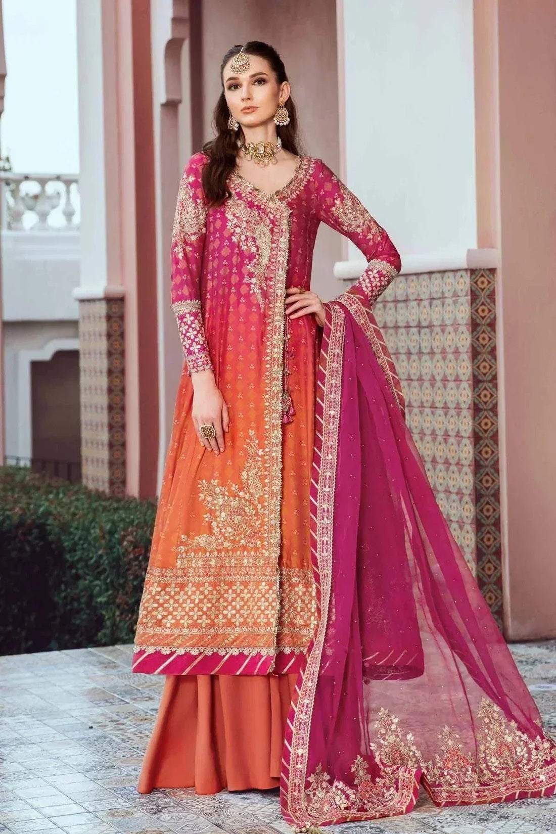 Maria B | Sateen Formals 23 | Fuchsia Pink CST-709 - Saira Saqlain