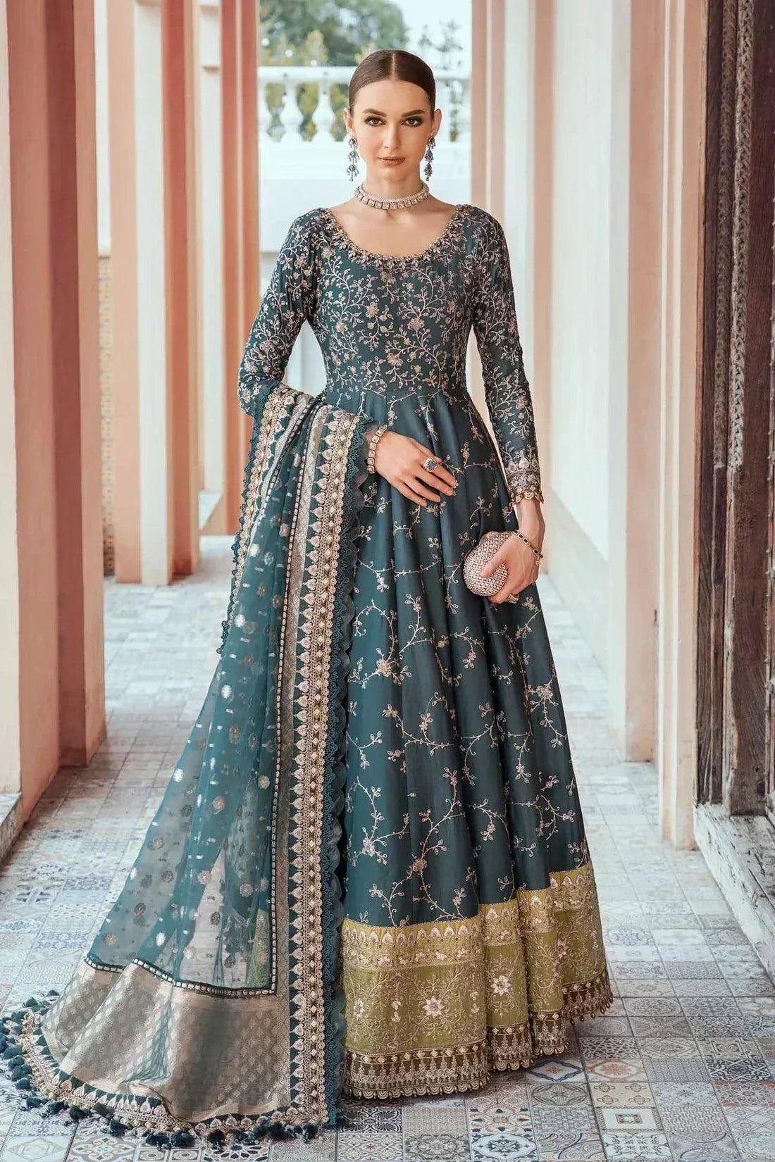 Maria B | Sateen Formals 23 | Teal CST-710 - Saira Saqlain