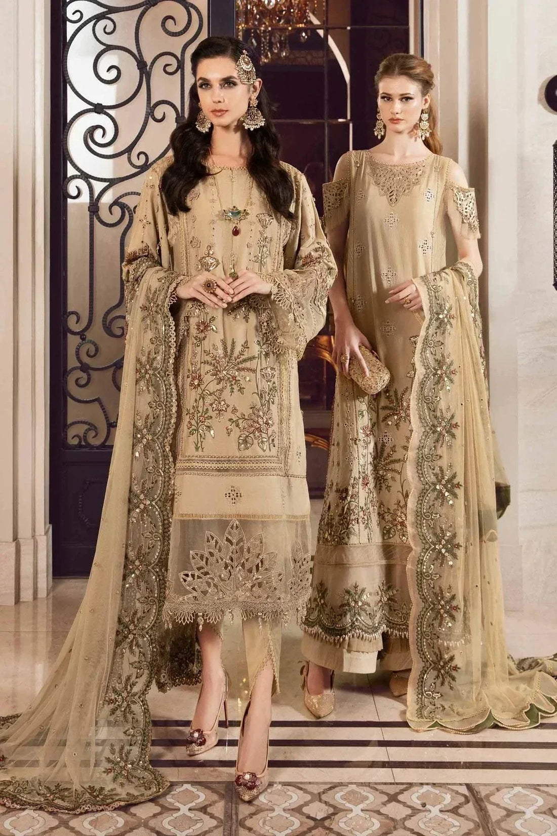 Maria B | Sateen Formals 23 | Beige CST-712 - Saira Saqlain