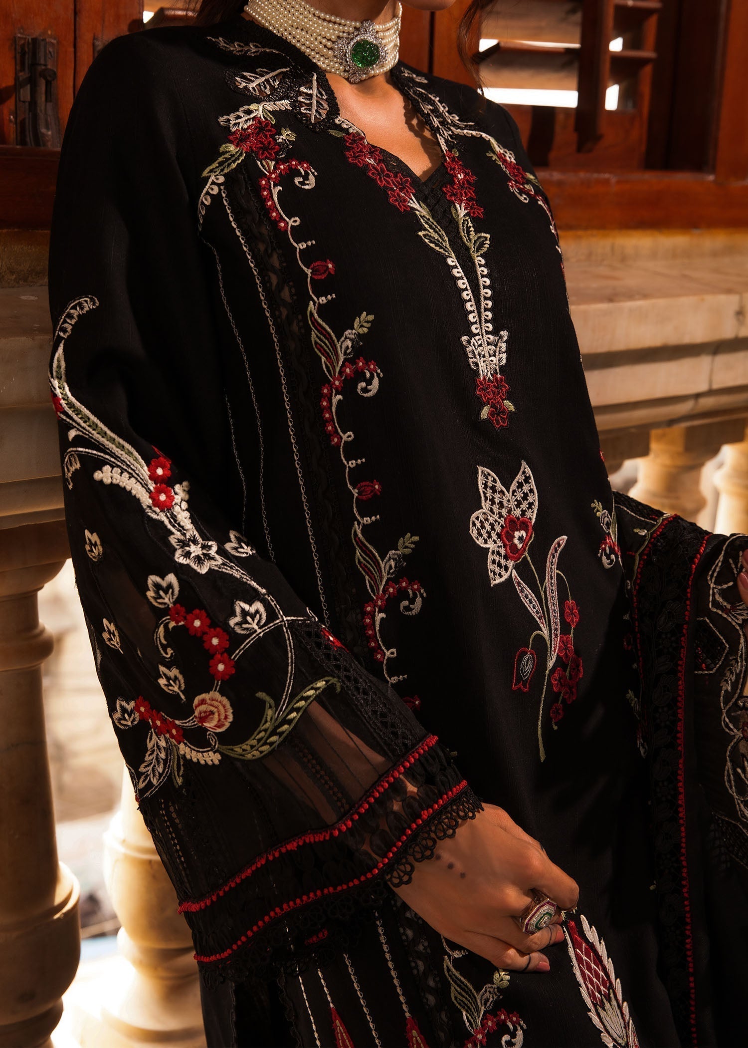 Crimson | Aaleen Winter 24 | Meenakari - Saira Saqlain