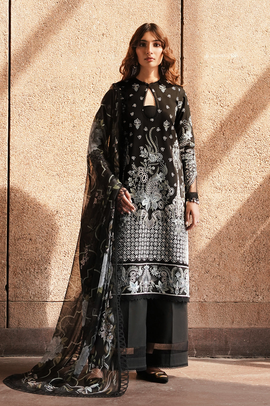 Afrozeh | Chikankari Lawn 24 | Caviar - Saira Saqlain