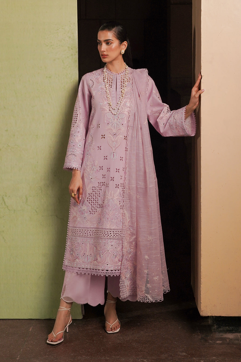 Afrozeh | Chikankari Lawn 24 | Thistle - Saira Saqlain