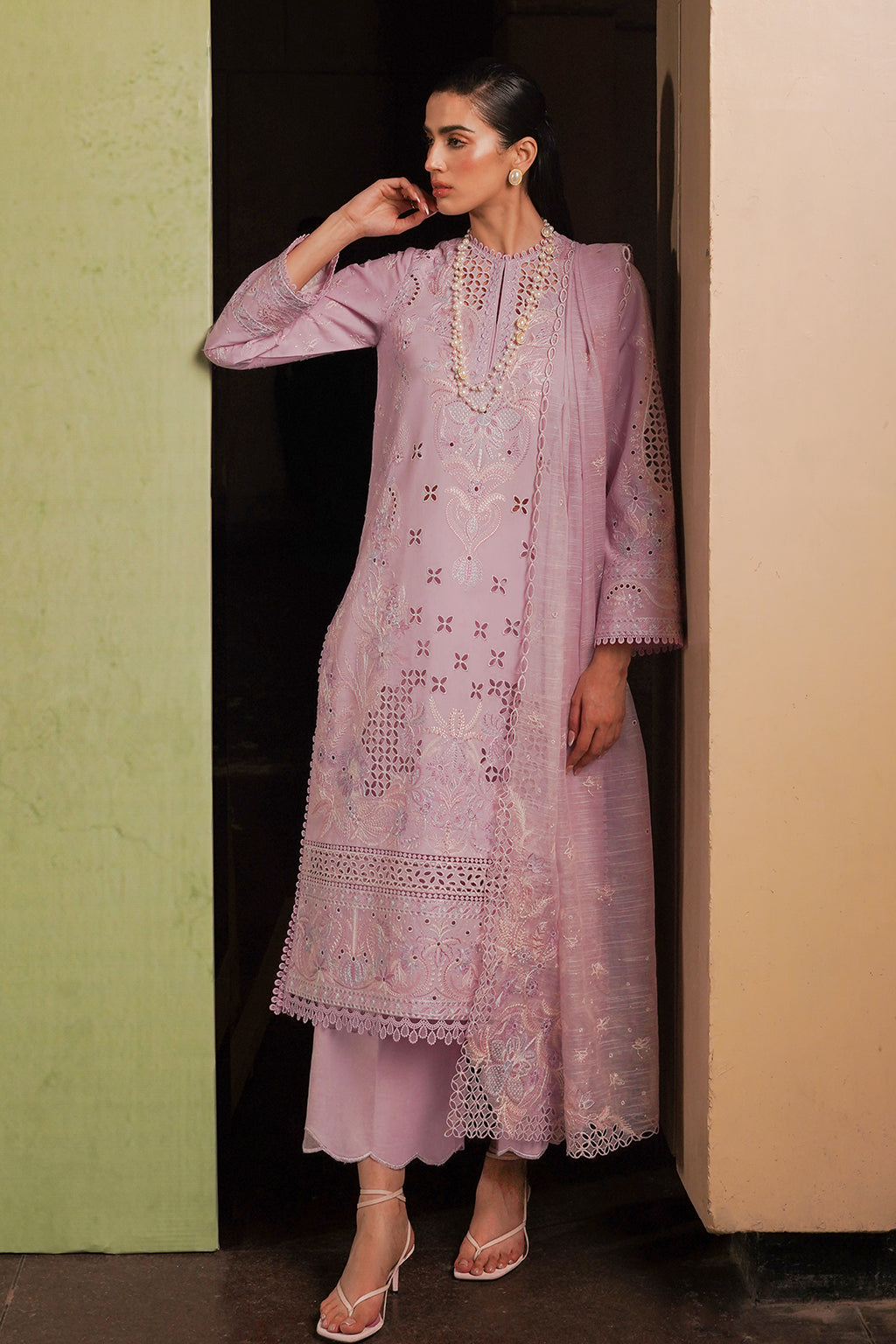Afrozeh | Chikankari Lawn 24 | Thistle - Saira Saqlain