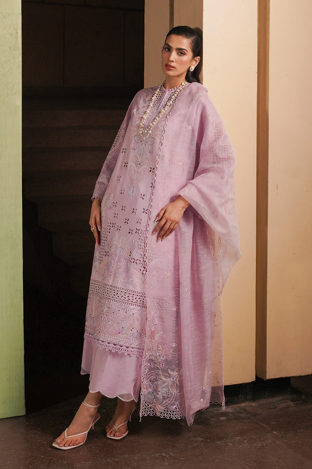 Afrozeh | Chikankari Lawn 24 | Thistle - Saira Saqlain