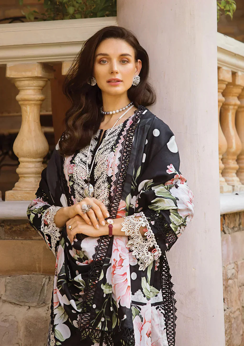 Elaf Premium | Print Chikankari 24 | ECT-05B WILD FLOWER - Saira Saqlain