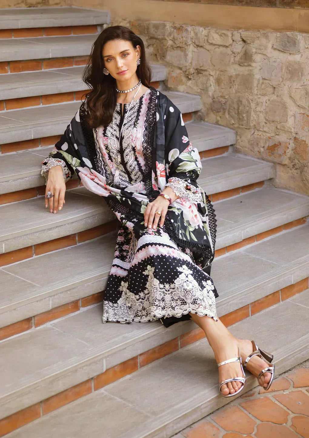 Elaf Premium | Print Chikankari 24 | ECT-05B WILD FLOWER - Saira Saqlain