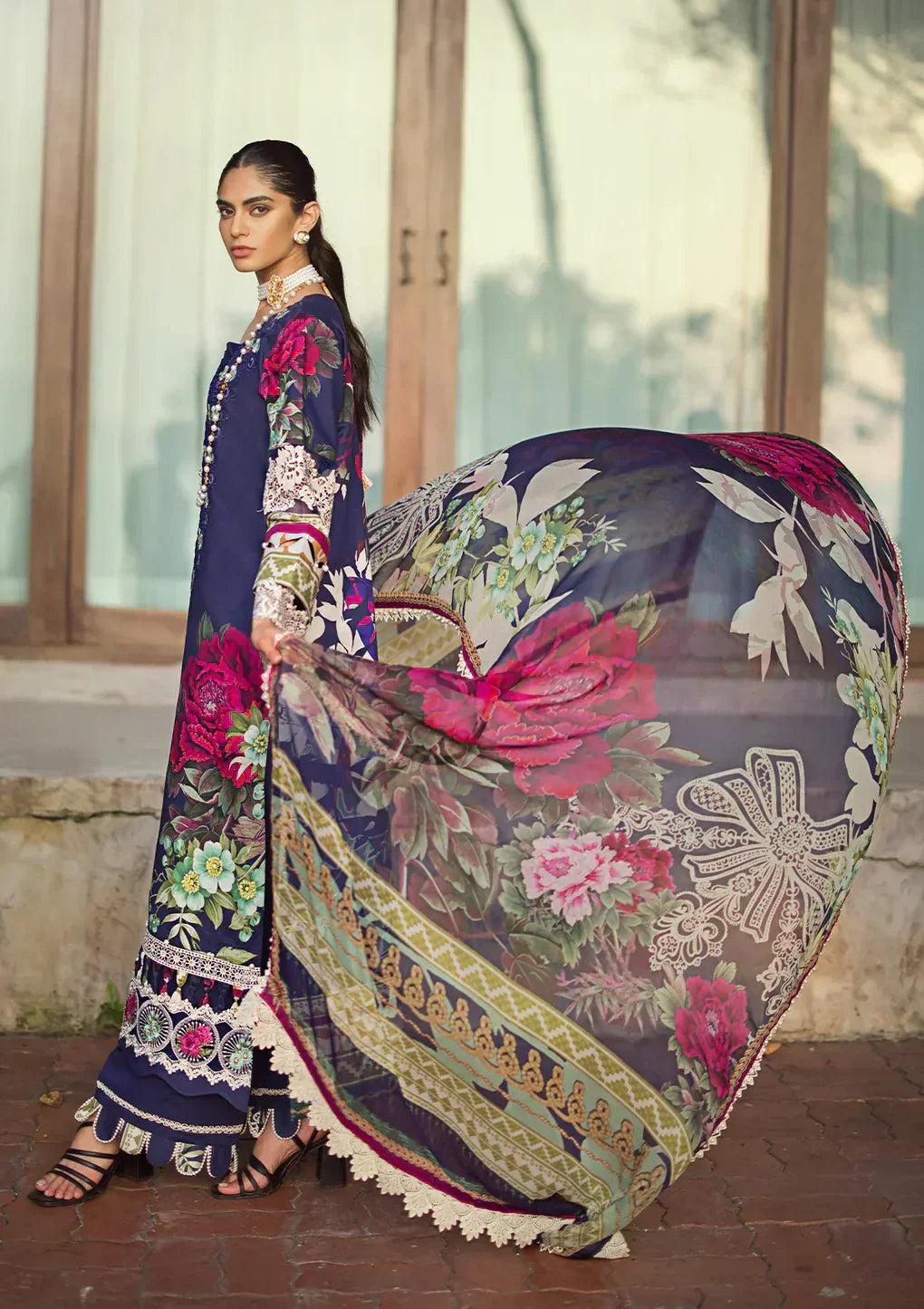 Elaf Premium | Signature Embroidered Lawn 24 | ESL-08A SINCLAIR - Saira Saqlain