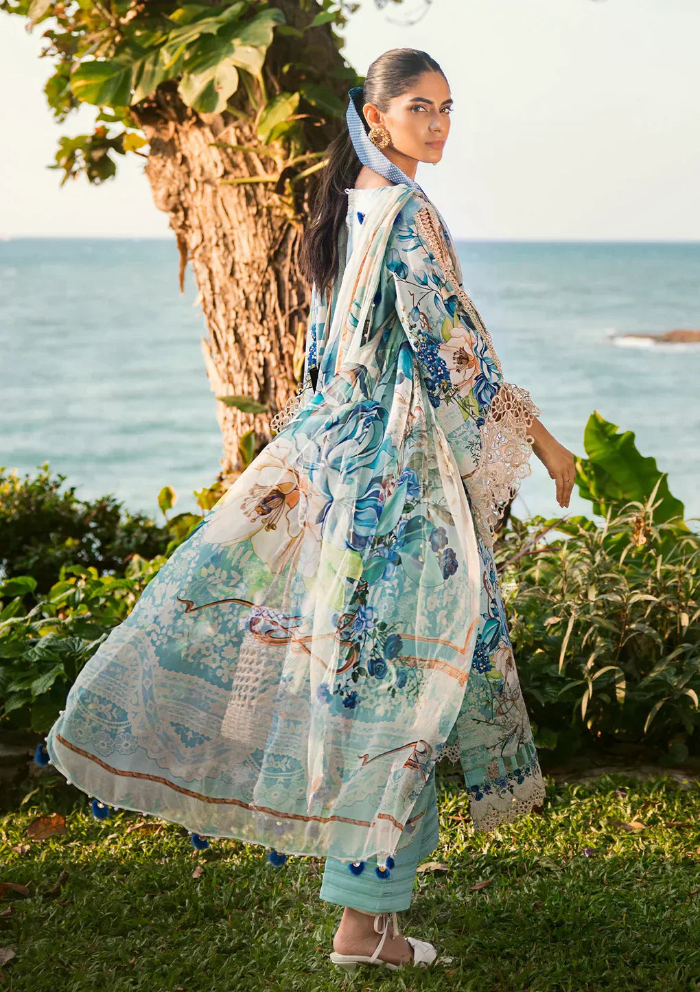 Elaf Premium | Signature Embroidered Lawn 24 | ESL-07B HEAVEN'S MIST - Saira Saqlain