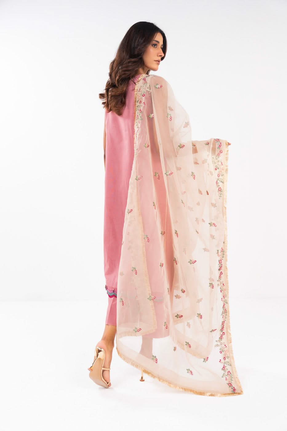 AlKaram | Festive Summer 25 | FC-11E-25-Dusty Pink -   Ladies Clothes -  Saira Saqlain