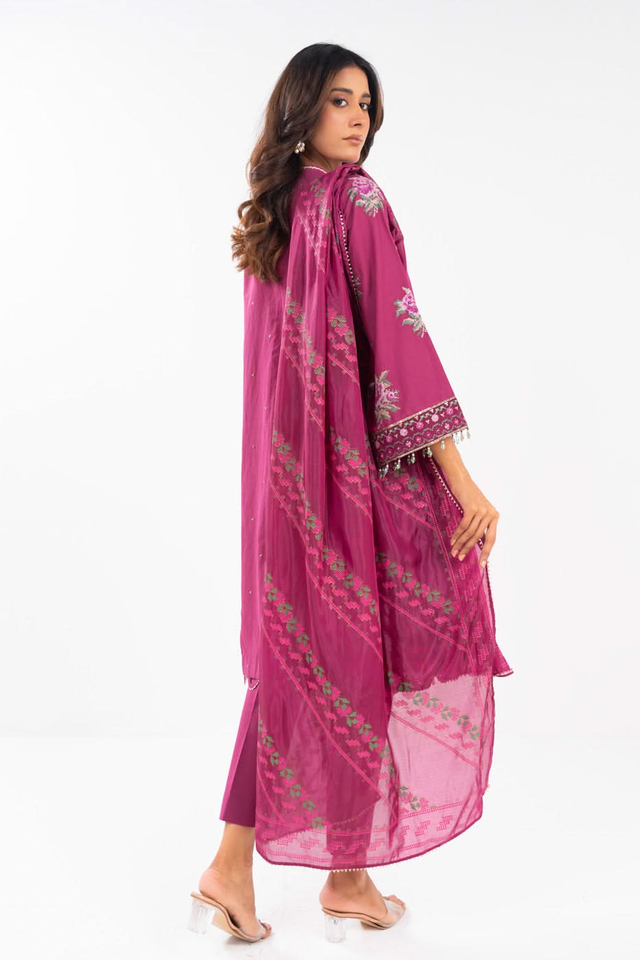 AlKaram | Festive Summer 25 | FC-17G-25-Magenta -   Ladies Clothes -  Saira Saqlain