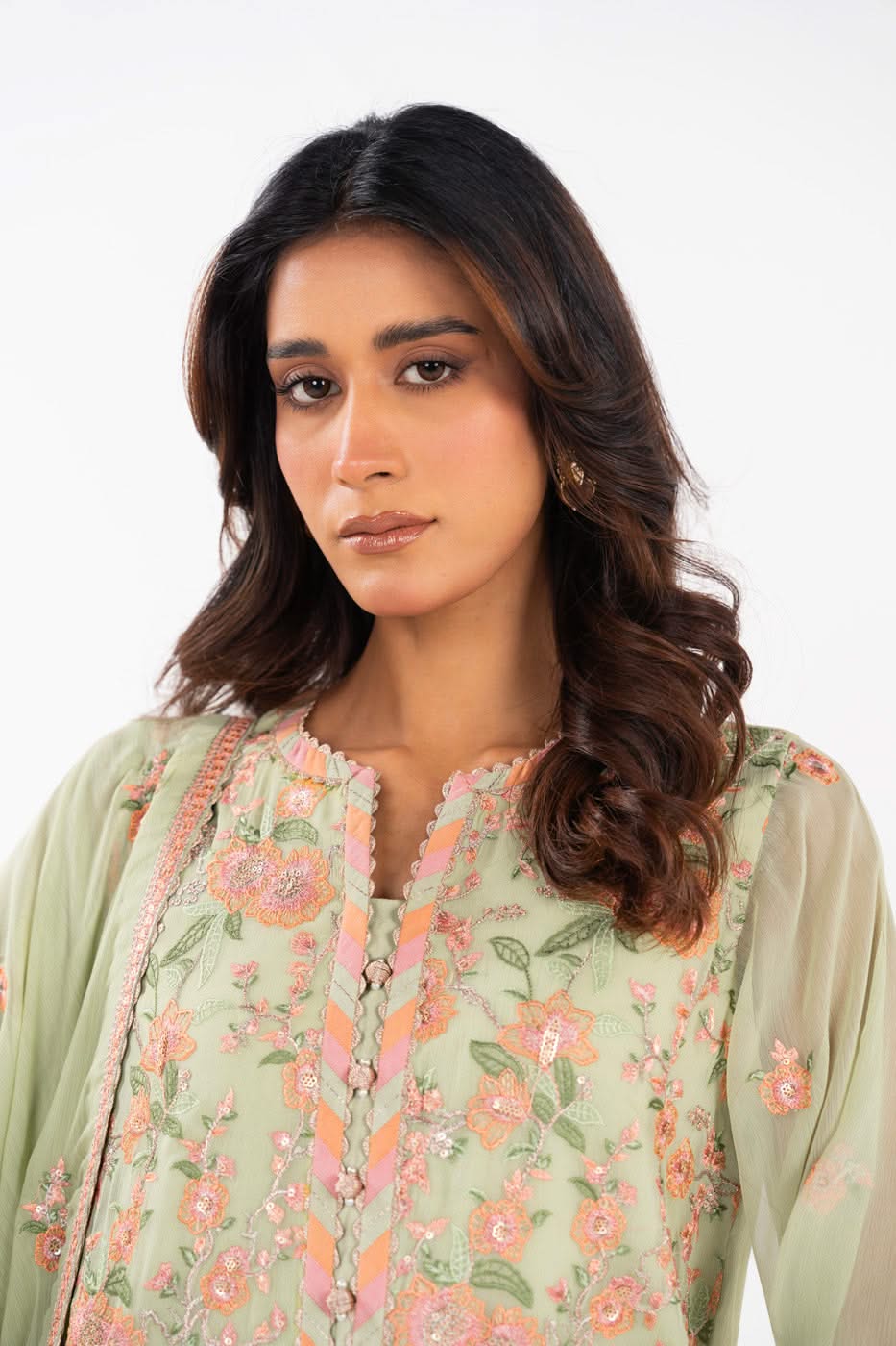 AlKaram | Festive Summer 25 | FC-22I-25-Pistachio -   Ladies Clothes -  Saira Saqlain