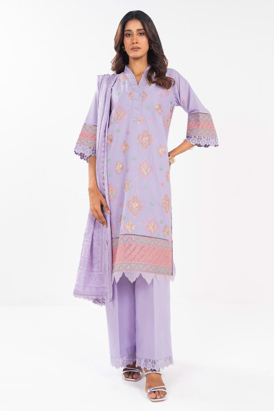 AlKaram | Festive Summer 25 | FC-24J-25-Lavender -   Ladies Clothes -  Saira Saqlain