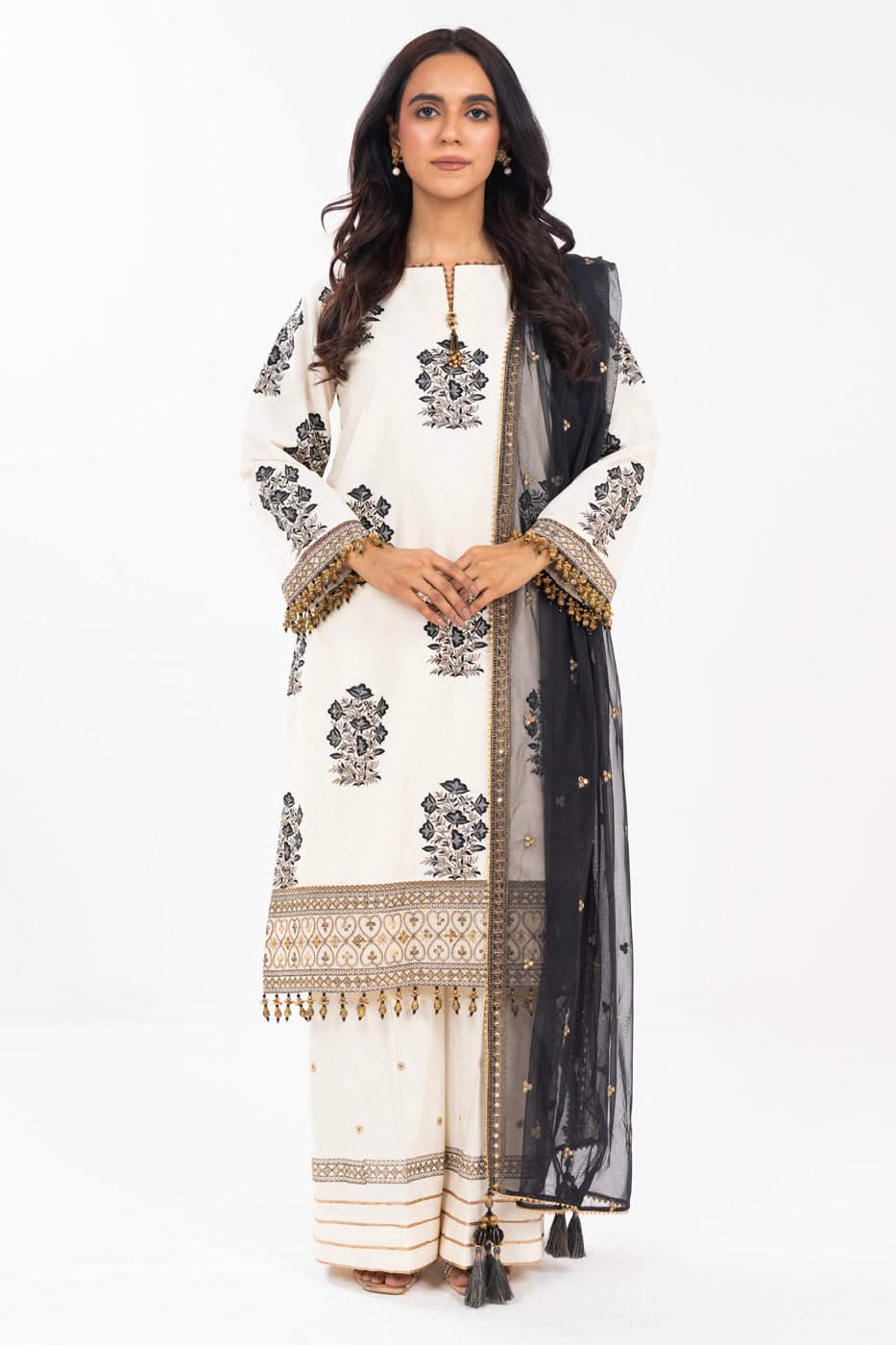 AlKaram | Festive Summer 25 | FC-30M-25-Off White -   Ladies Clothes -  Saira Saqlain