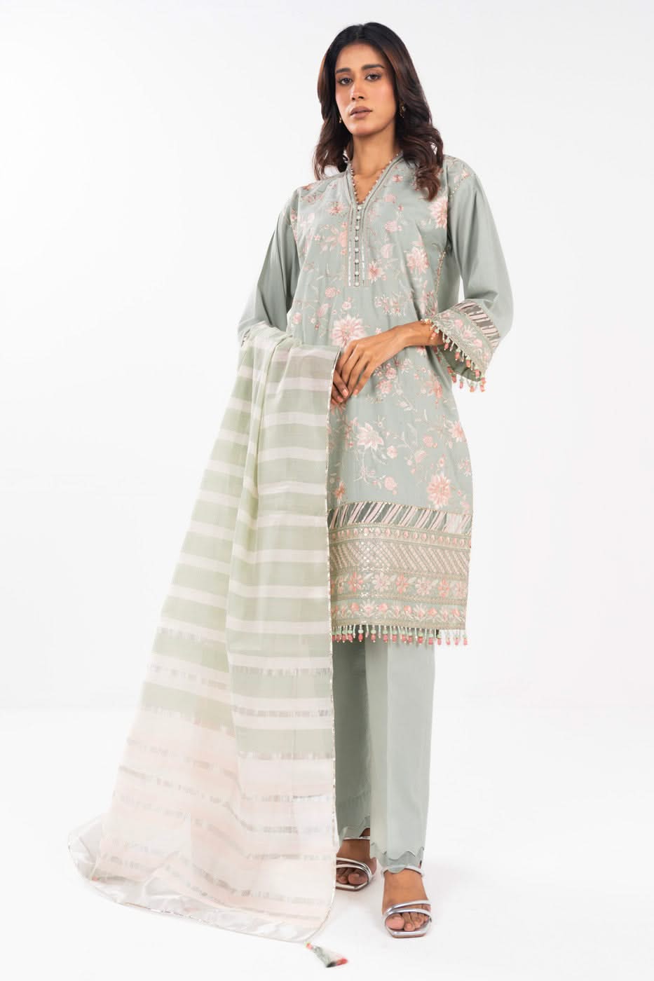 AlKaram | Festive Summer 25 | FC-33N-25-MINT -   Ladies Clothes -  Saira Saqlain