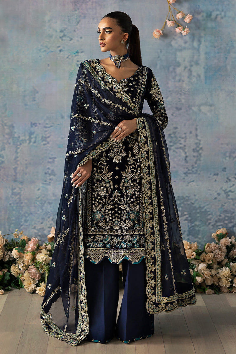 Gulaal | Celeste Velvet 24 | Azure - Saira Saqlain