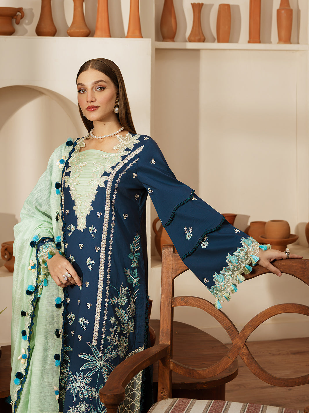 Mahnur | Florence Luxury Lawn 25 | MIRAAL -   Ladies Clothes -  Saira Saqlain