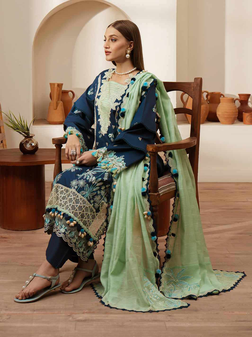 Mahnur | Florence Luxury Lawn 25 | MIRAAL -   Ladies Clothes -  Saira Saqlain