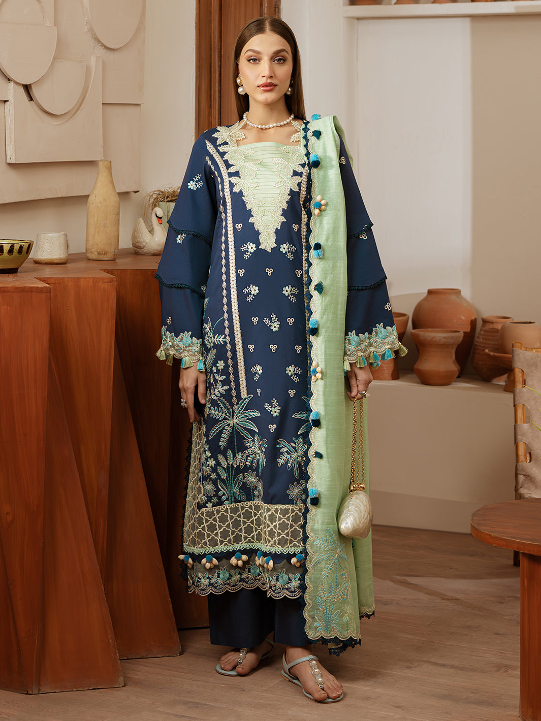 Mahnur | Florence Luxury Lawn 25 | MIRAAL -   Ladies Clothes -  Saira Saqlain