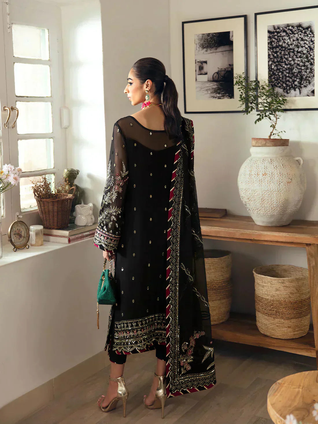 Gulaal | Embroidered Chiffon 23 | NOIR GL-EC-23V1-06 - Saira Saqlain