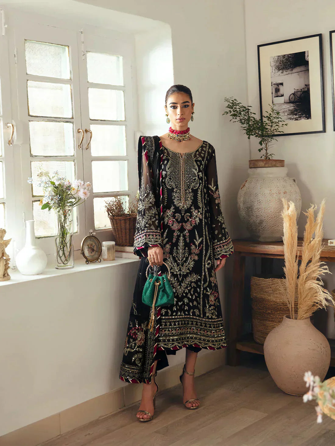 Gulaal | Embroidered Chiffon 23 | NOIR GL-EC-23V1-06 - Saira Saqlain