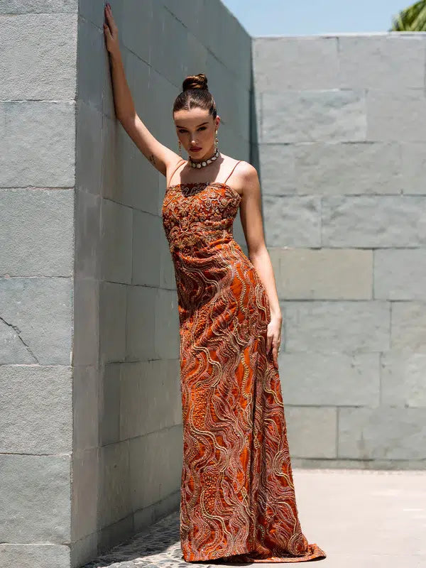 Epoque | Ciel Luxury Couture | Ochre - Saira Saqlain