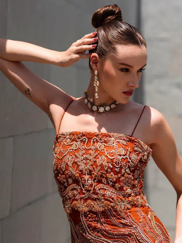 Epoque | Ciel Luxury Couture | Ochre - Saira Saqlain