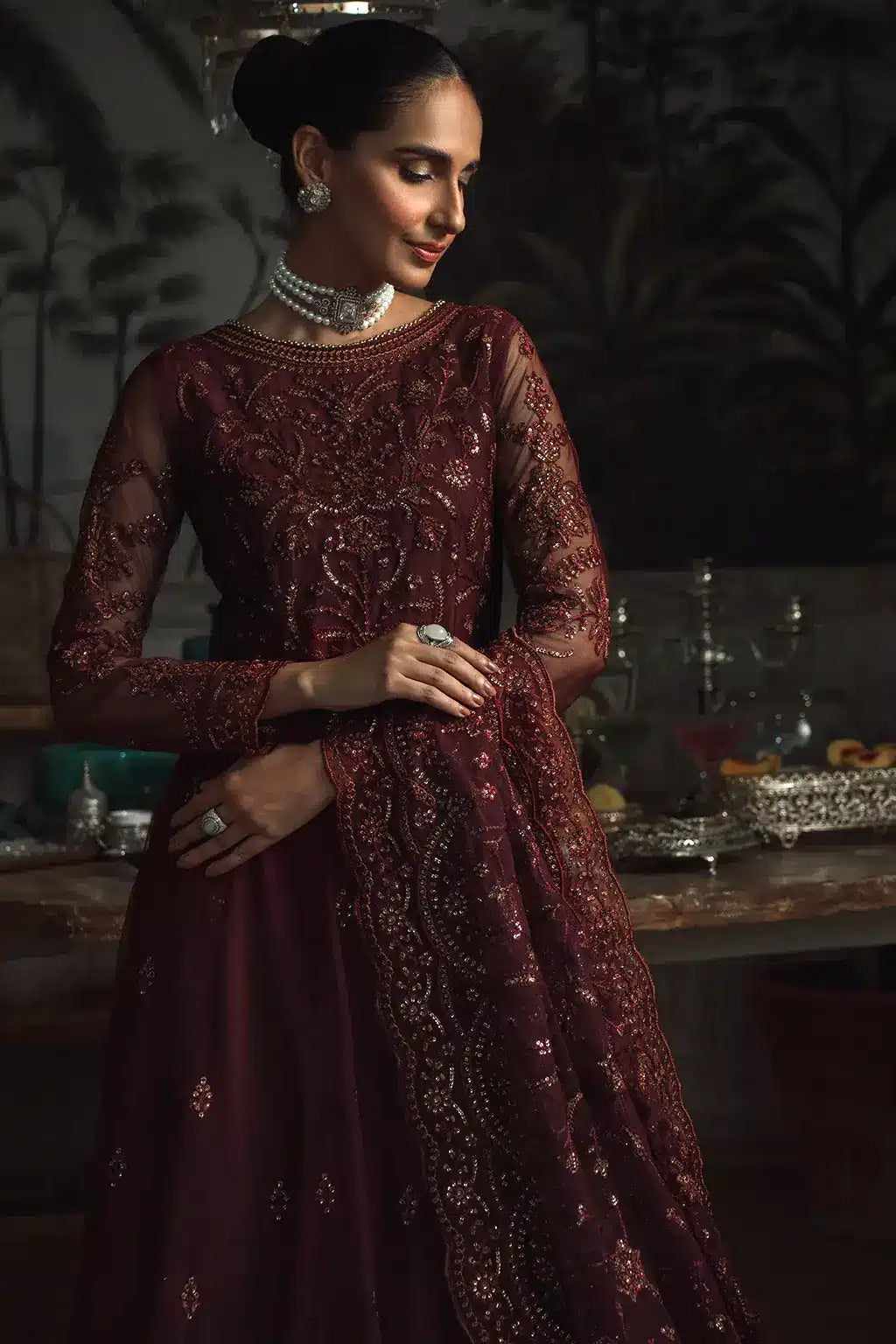 Zarif | LA ROSELLA Formals | ZLR 06 CARMINE - Saira Saqlain