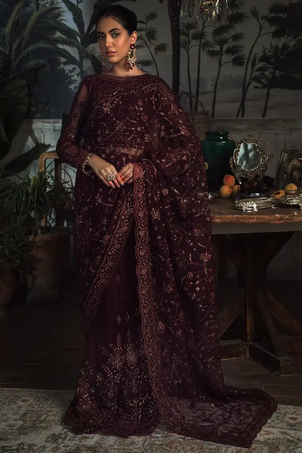 Zarif | LA ROSELLA Formals | ZLR 06 CARMINE - Saira Saqlain