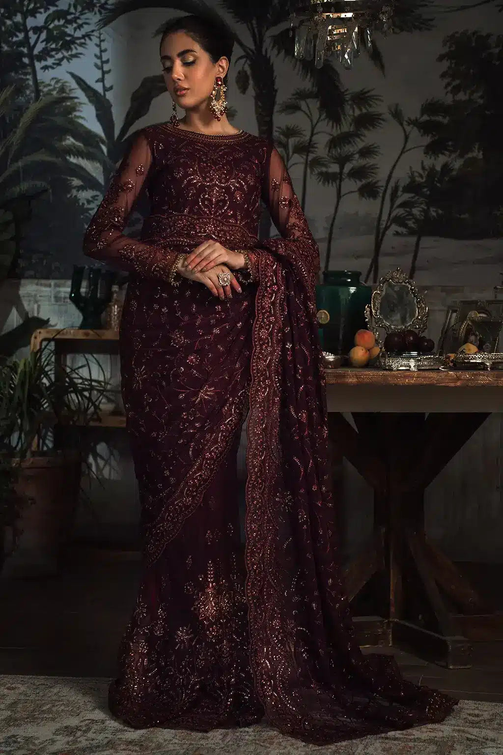 Zarif | LA ROSELLA Formals | ZLR 06 CARMINE - Saira Saqlain