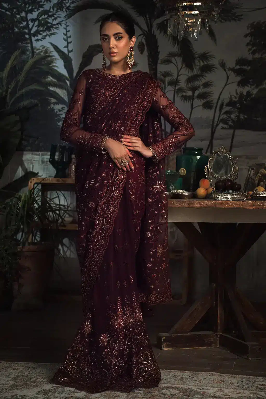 Zarif | LA ROSELLA Formals | ZLR 06 CARMINE - Saira Saqlain