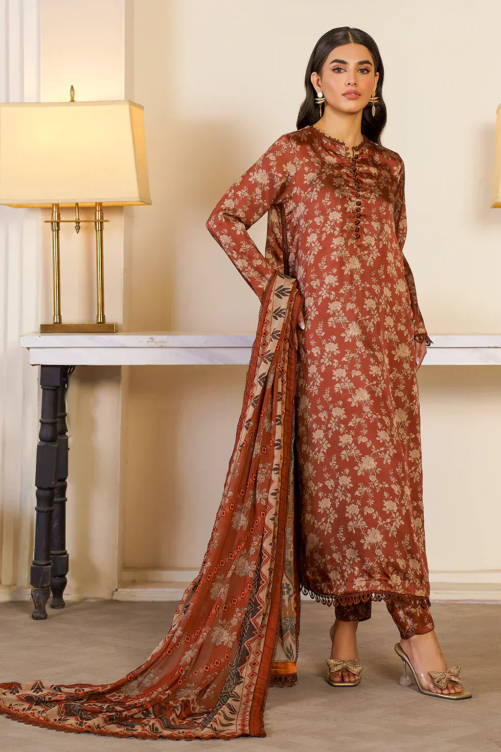 Zarif | Prints 24 | ZSP 06 BRONZE - Saira Saqlain