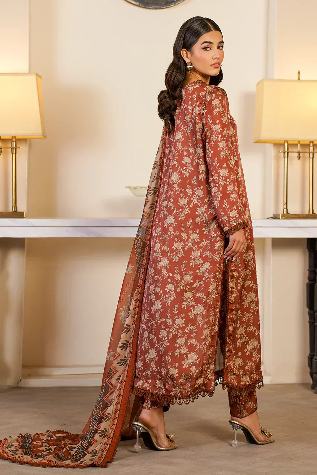 Zarif | Prints 24 | ZSP 06 BRONZE - Saira Saqlain