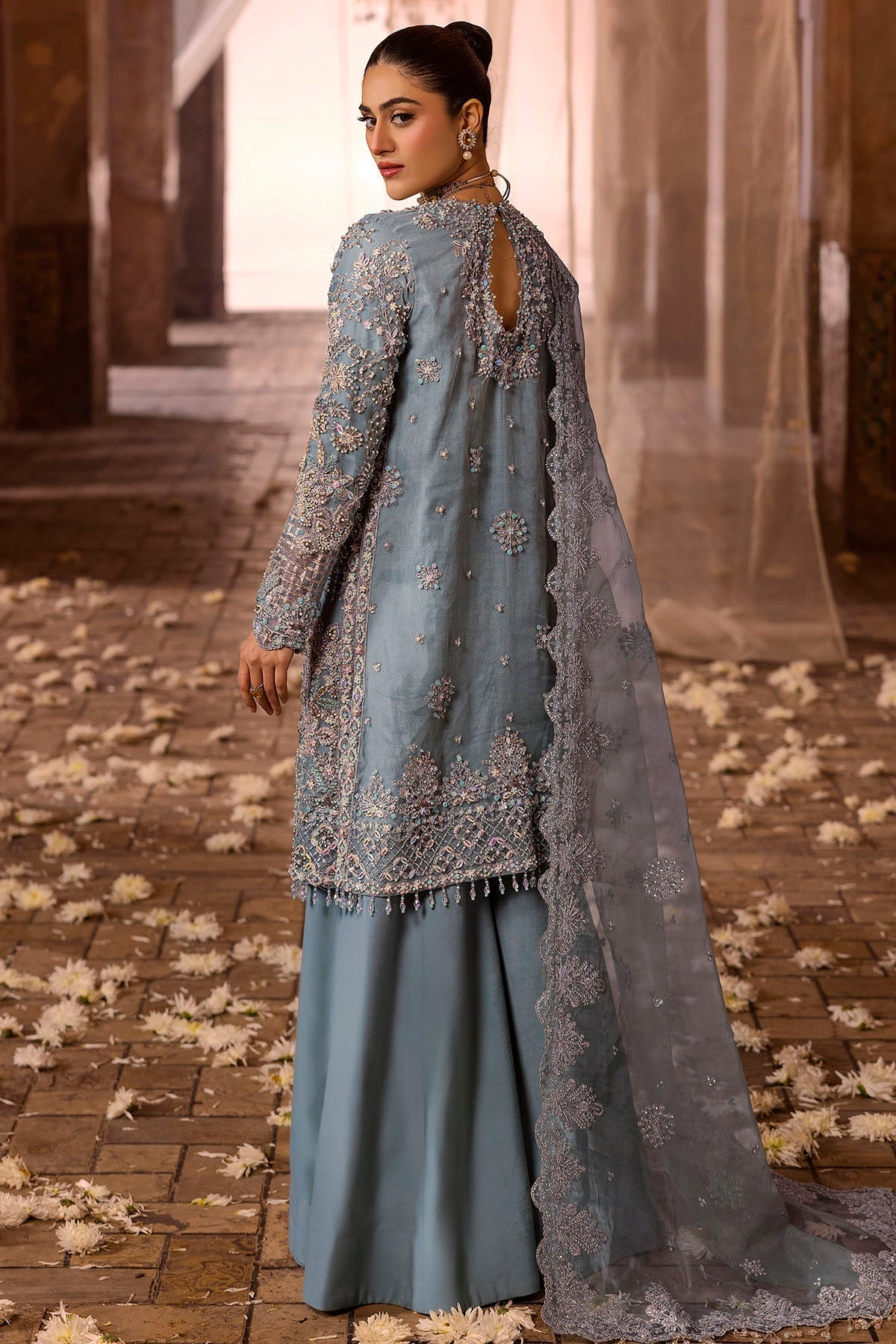 Motifz | Bridal Couture | 0014-FIROZEH EMBROIDERED ORGANZA STITCHED - Saira Saqlain