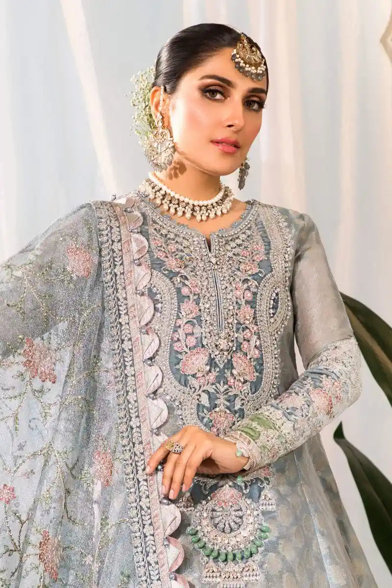 Maria B | Embroidered Collection 22 | Pearl Blue and Ash Pink (BD-2403) - Saira Saqlain
