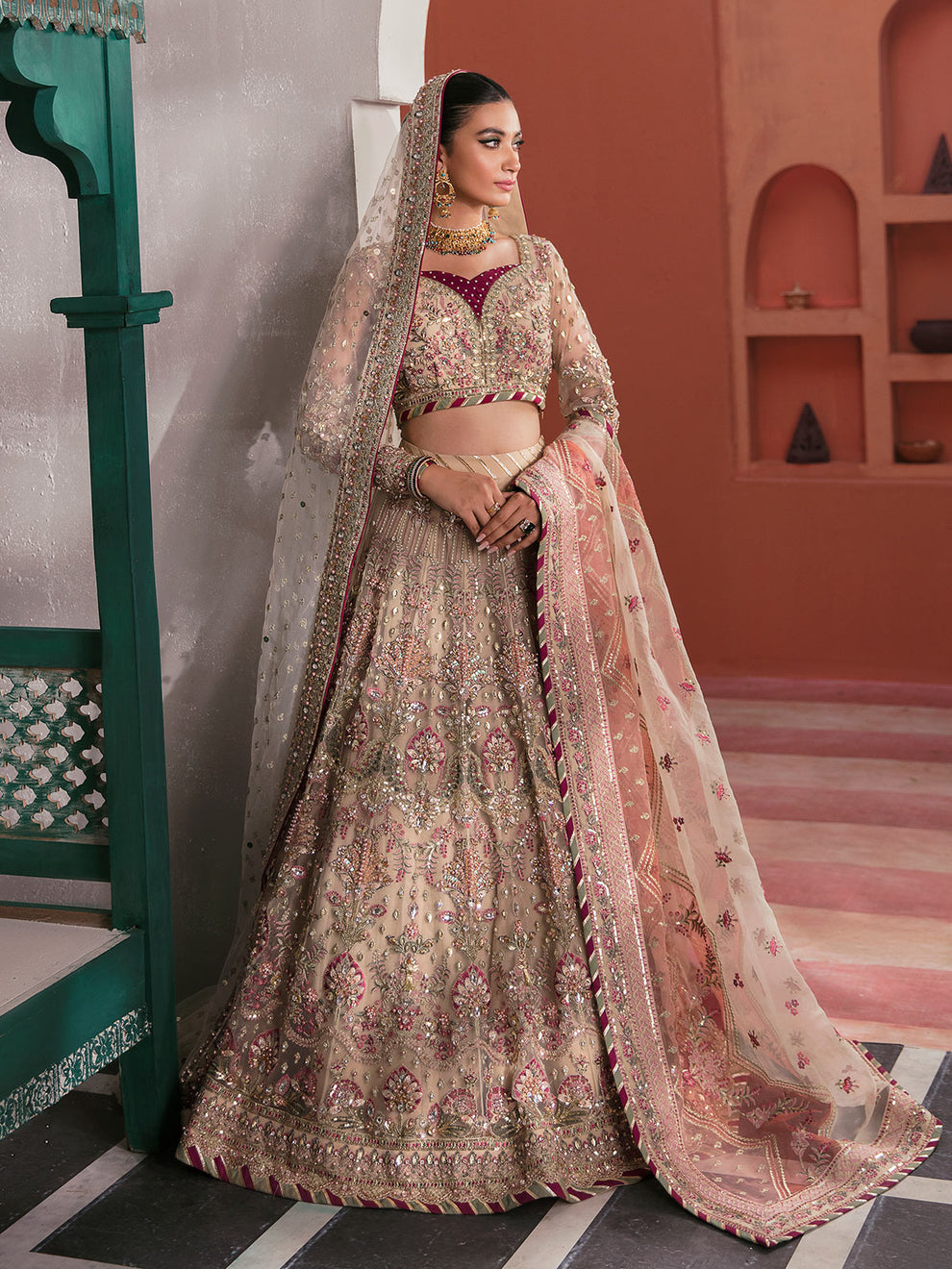 Gulaal | Wedding Formals | ANSHAH GL-WS-22V1-28 (IVORY WHITE LEHNGA CHOLI) - Saira Saqlain