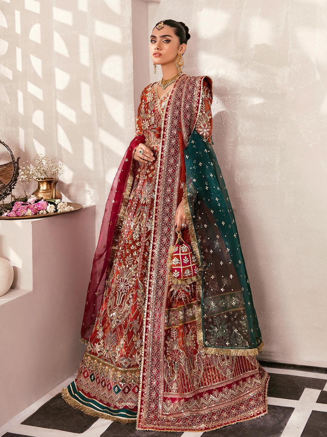 Gulaal | Wedding Formals | ZAIRA GL-WS-22V1-30 (RUST ANGRAKHA) - Saira Saqlain