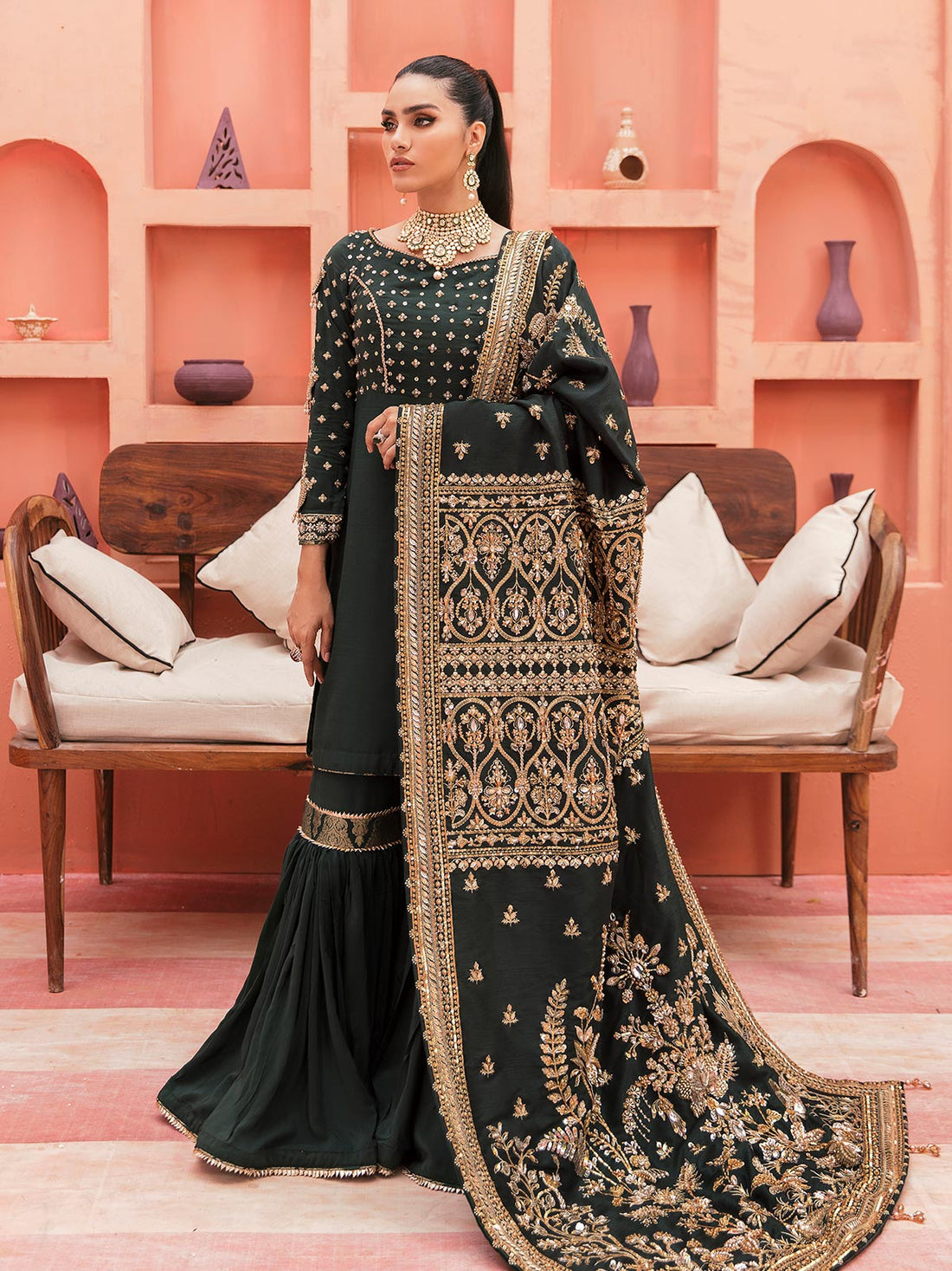 Gulaal | Wedding Formals | GL-WS-22V1-33 (SHIRT AND GHARARA) - Saira Saqlain