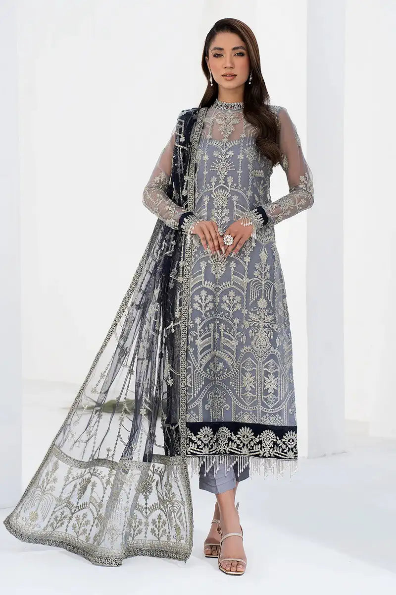 Zarif | LA CELESTE LUXURY Formals | ZLC 05 ASH GREY - Saira Saqlain