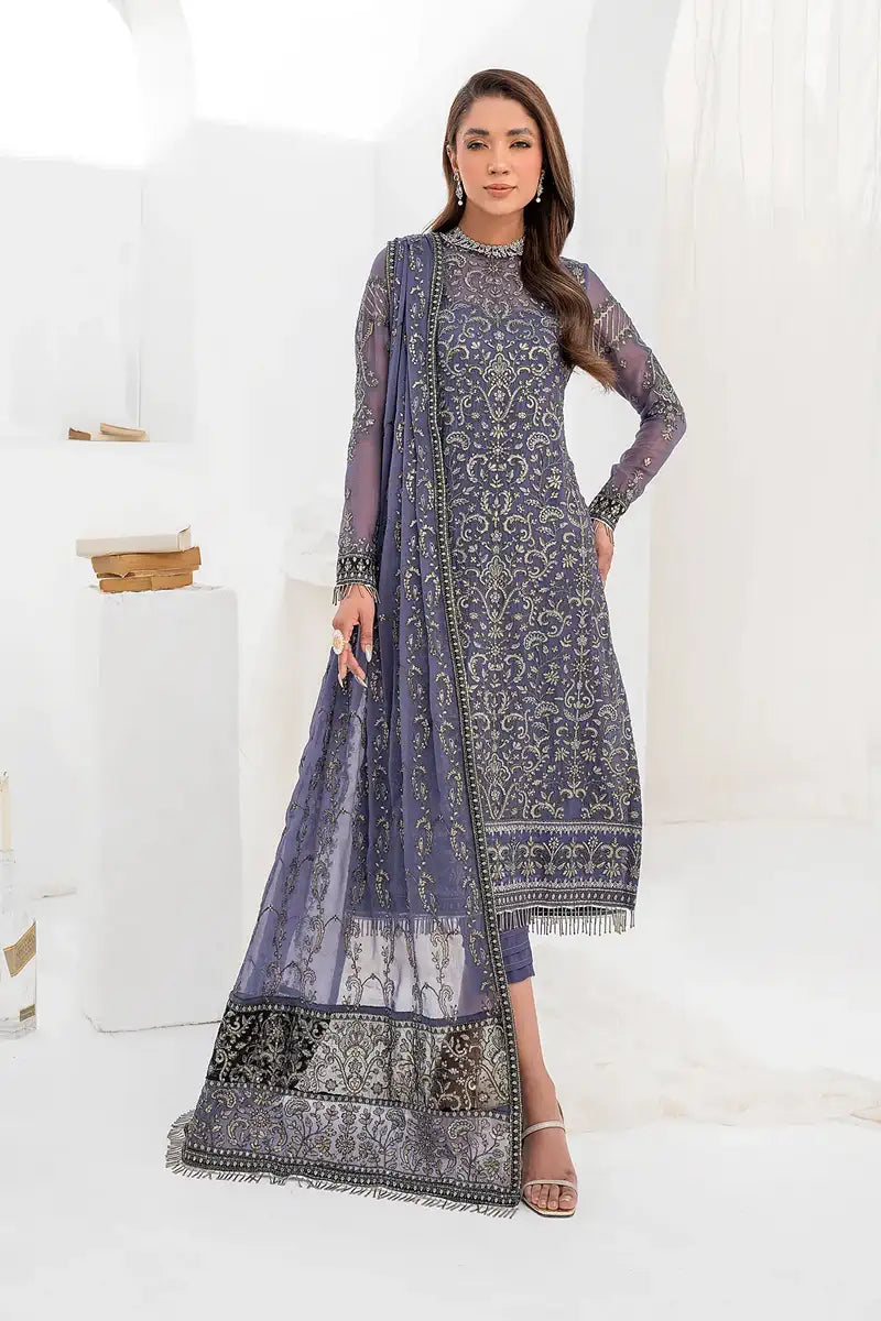 Zarif | LA CELESTE LUXURY Formals | ZLC 08 DUSTY TEAL - Saira Saqlain