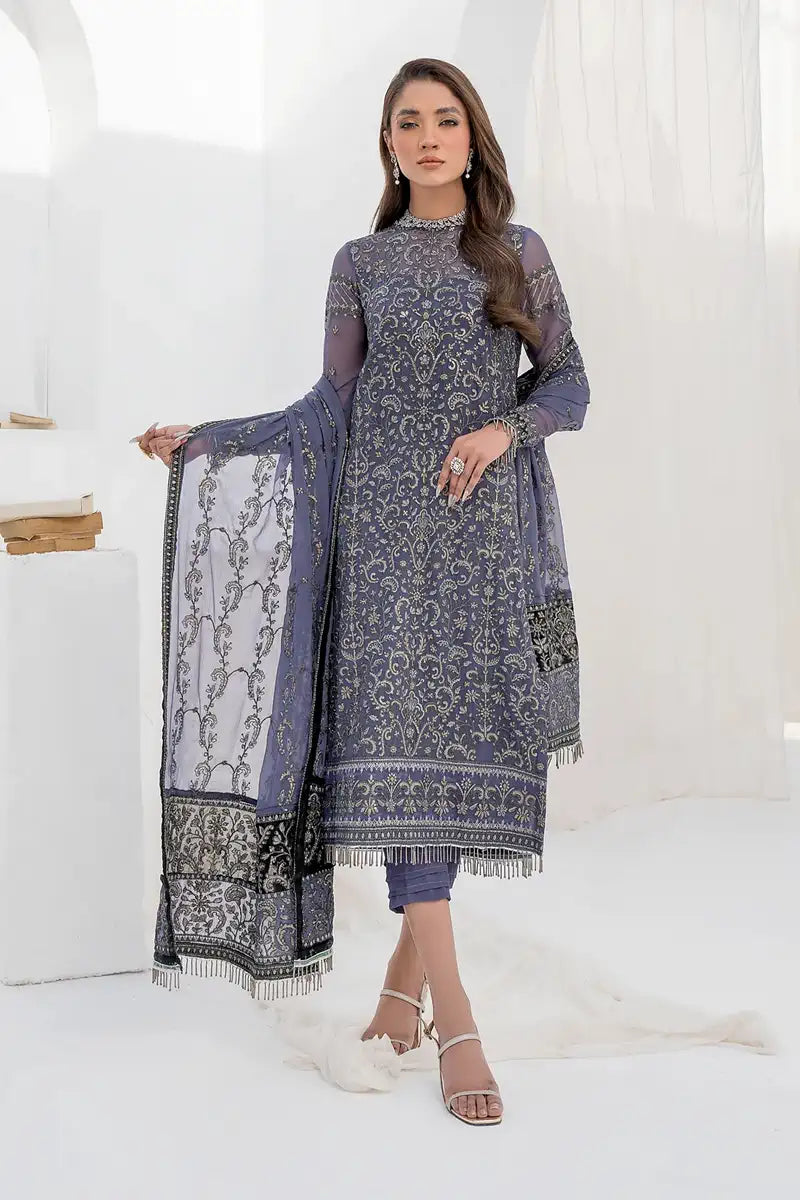 Zarif | LA CELESTE LUXURY Formals | ZLC 08 DUSTY TEAL - Saira Saqlain