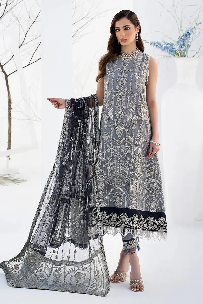 Zarif | LA CELESTE LUXURY Formals | ZLC 05 ASH GREY - Saira Saqlain