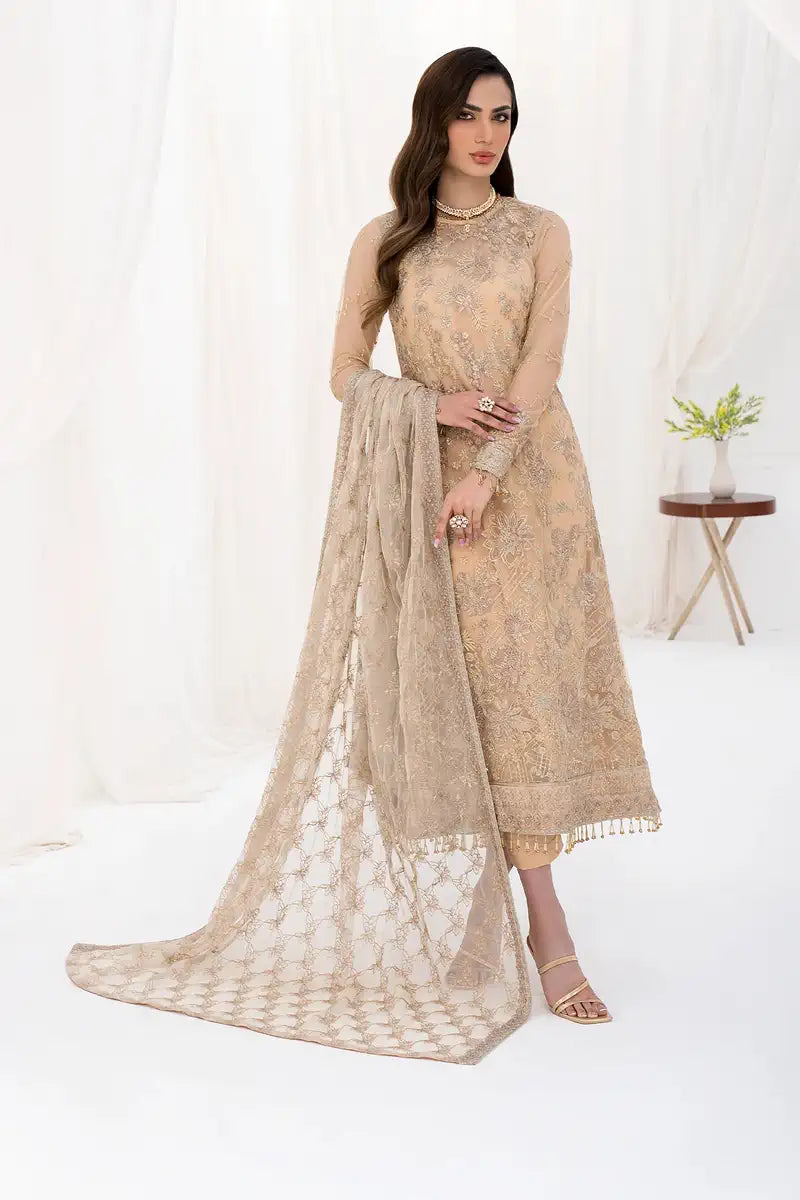 Zarif | LA CELESTE LUXURY Formals | ZLC 07 SAND GLOW - Saira Saqlain