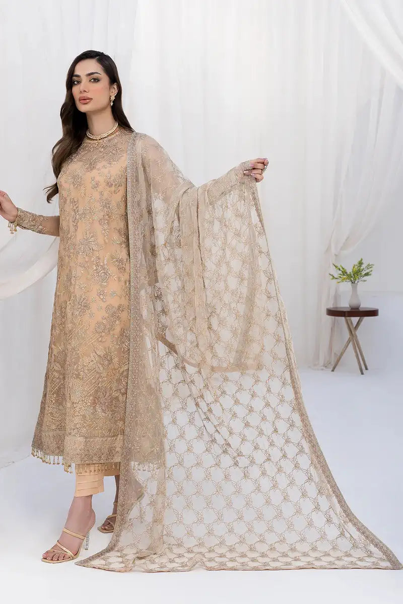 Zarif | LA CELESTE LUXURY Formals | ZLC 07 SAND GLOW - Saira Saqlain