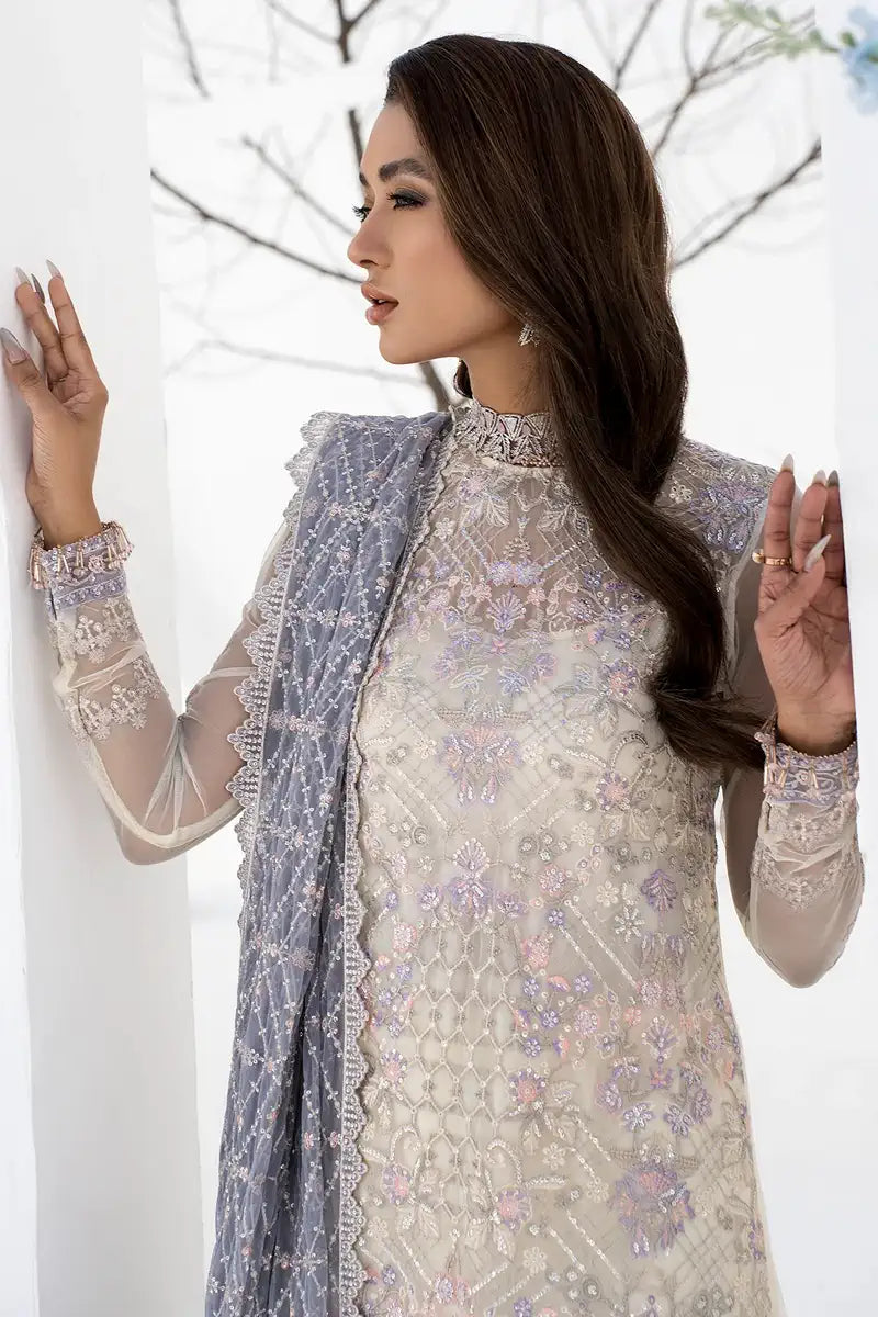 Zarif | LA CELESTE LUXURY Formals | ZLC 02 PEARL WHITE - Saira Saqlain